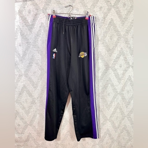 NBA Other - Y2K 2009 Adidas NBA Clima365 Lakers black and purple track pants size M